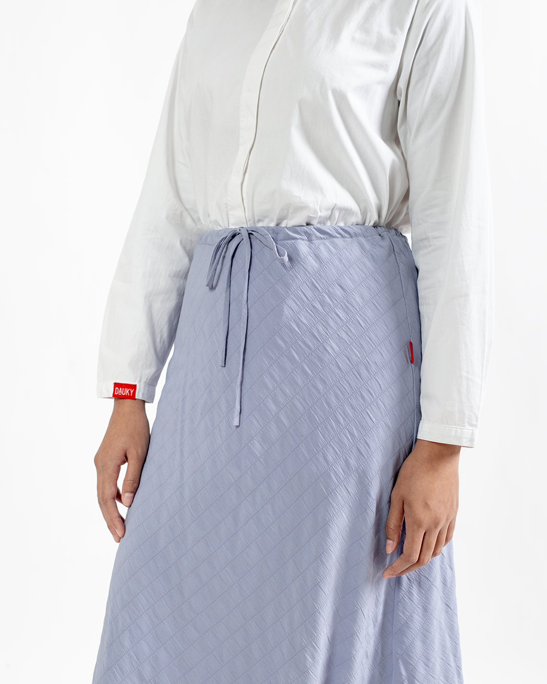 Skirt Wrinkled Stripe - Light Denim