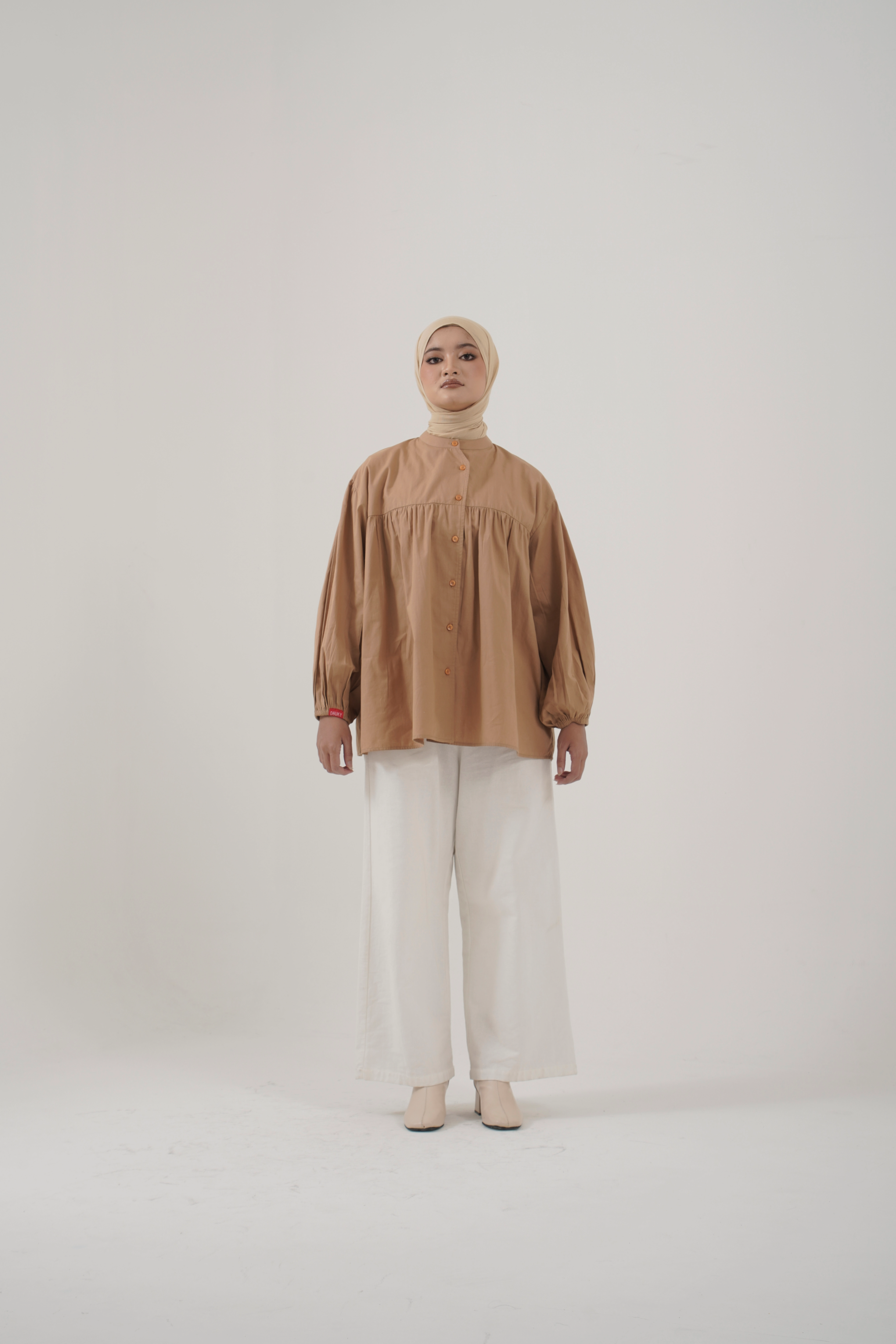 S TUNIC FRILL POPLIN