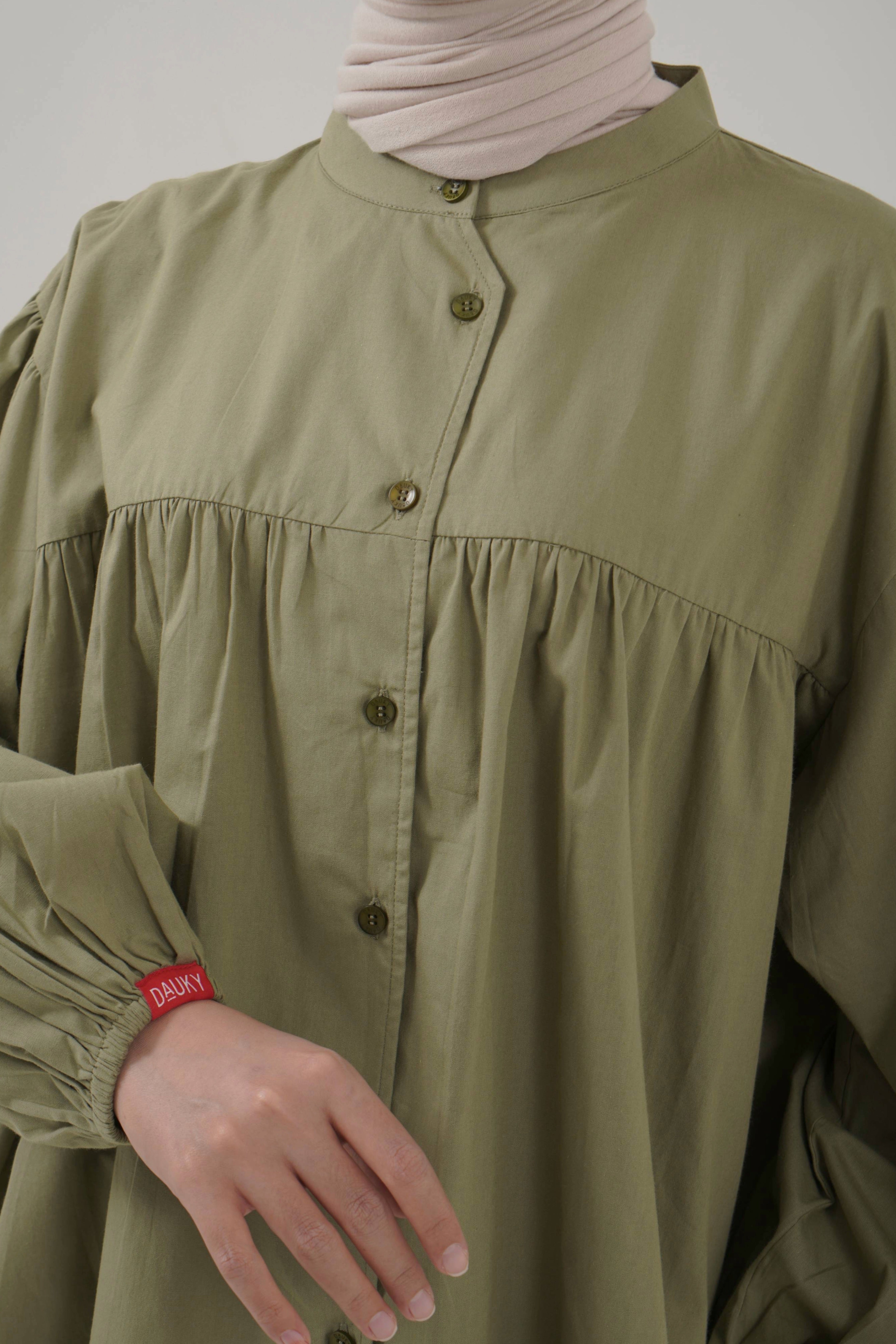 S TUNIC FRILL POPLIN