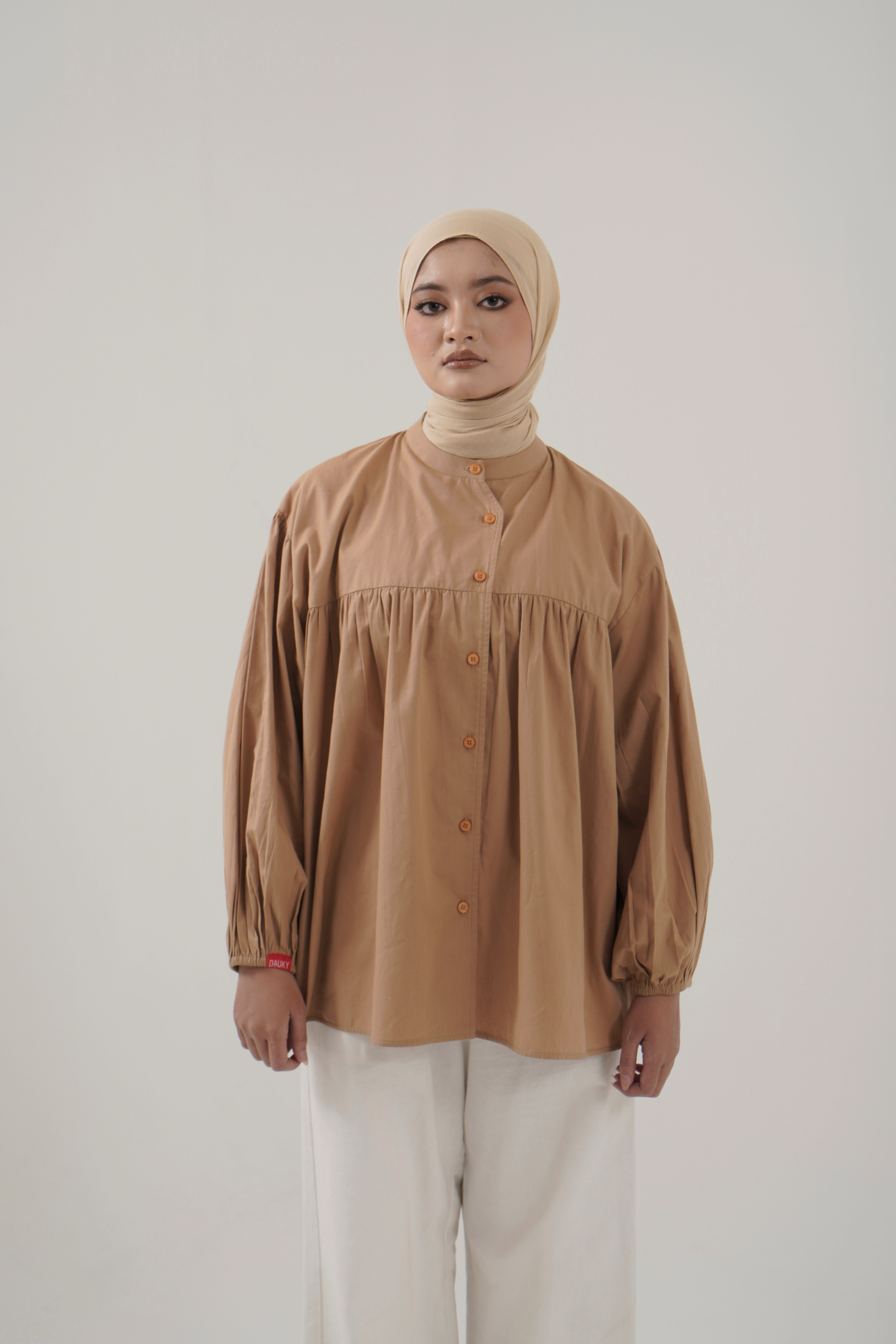 S TUNIC FRILL POPLIN