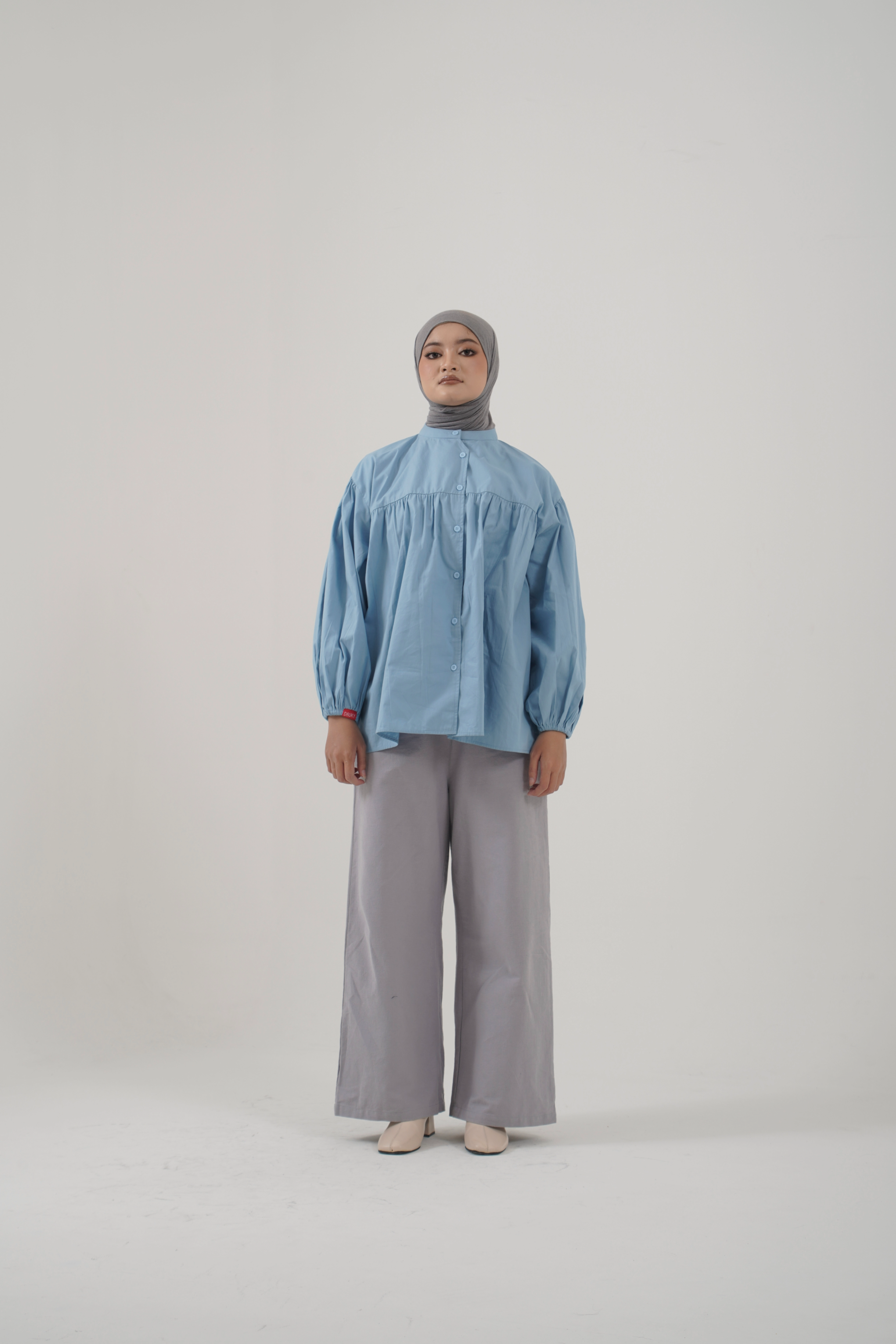 S TUNIC FRILL POPLIN