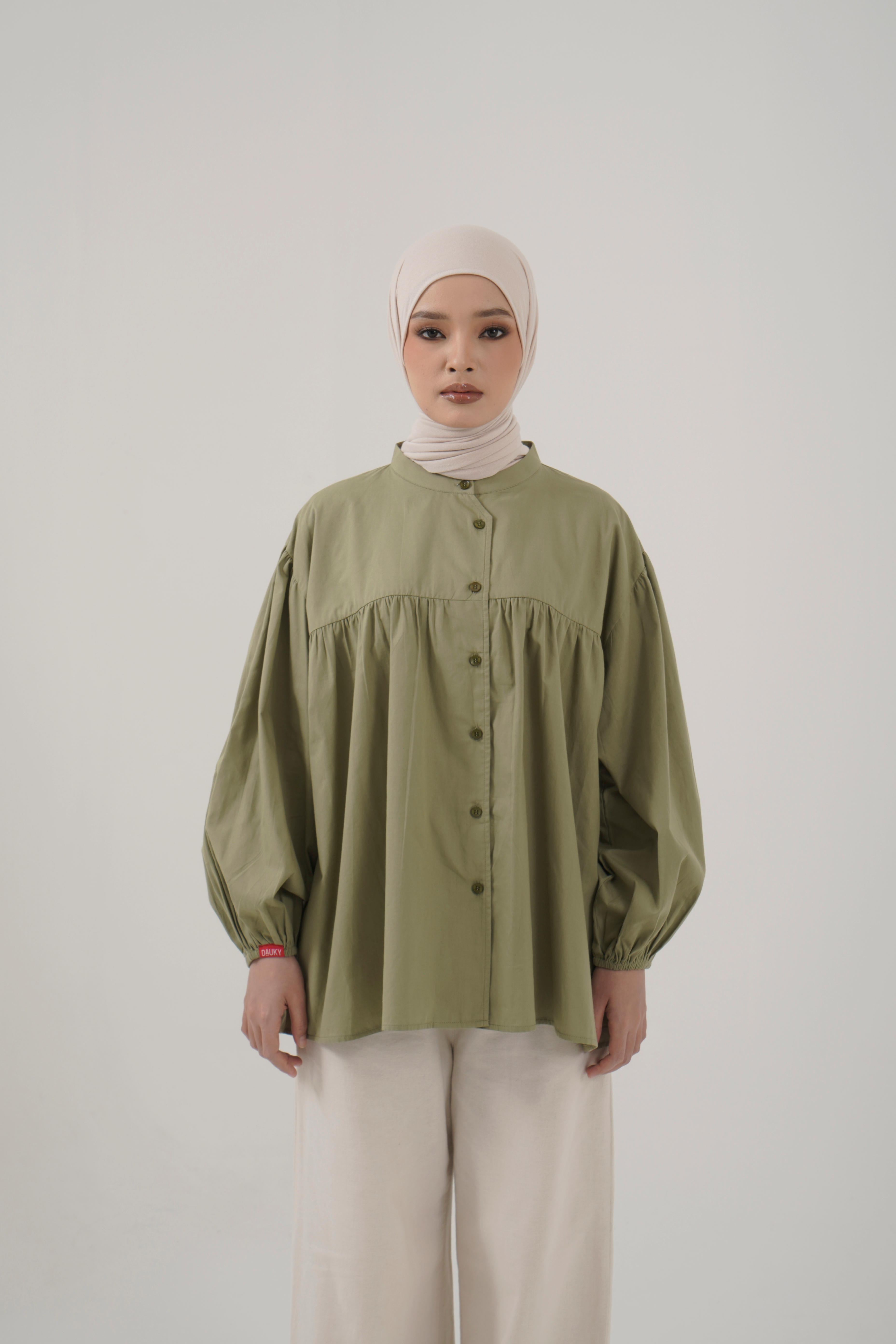 S TUNIC FRILL POPLIN