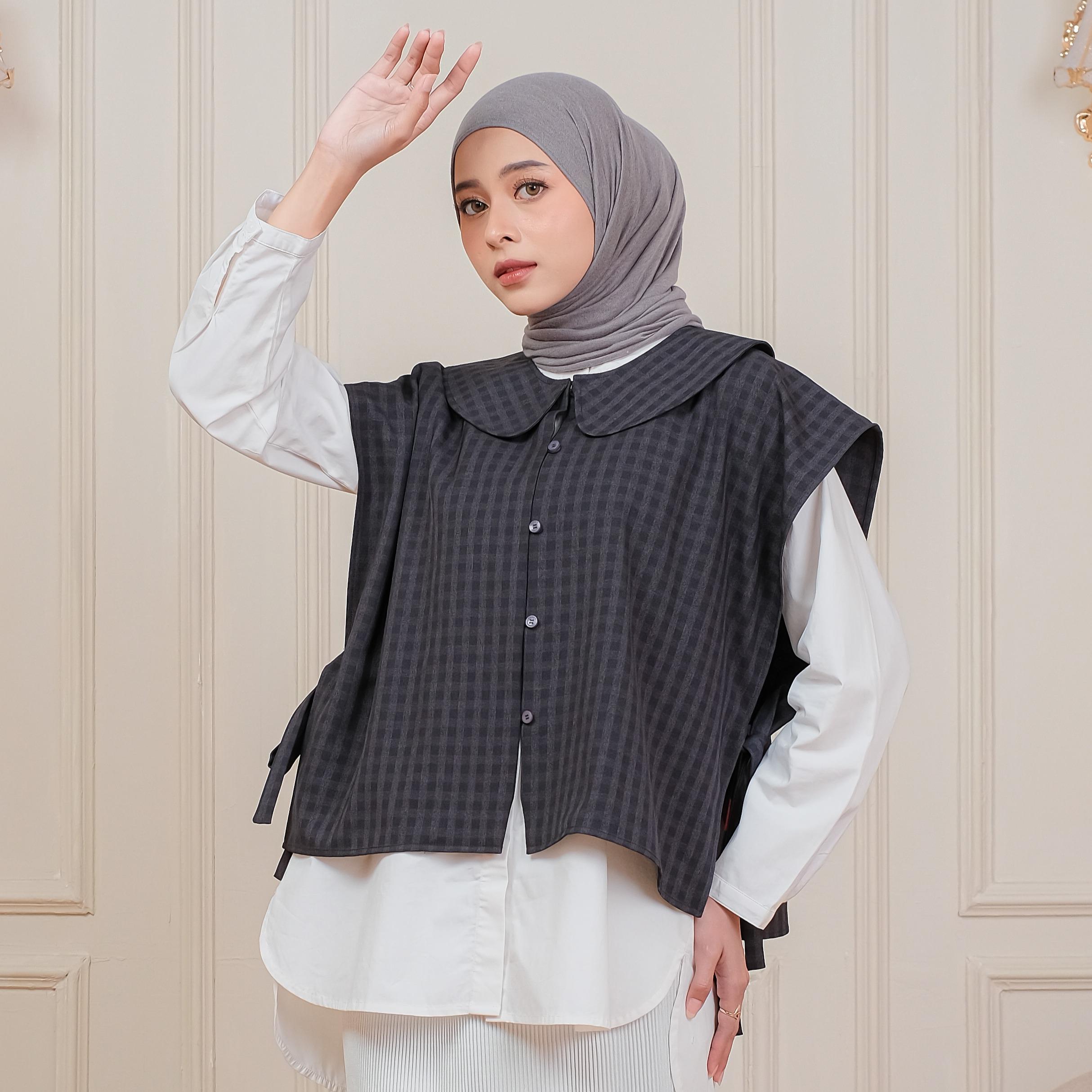 VEST ASYMMETRIC PLAID