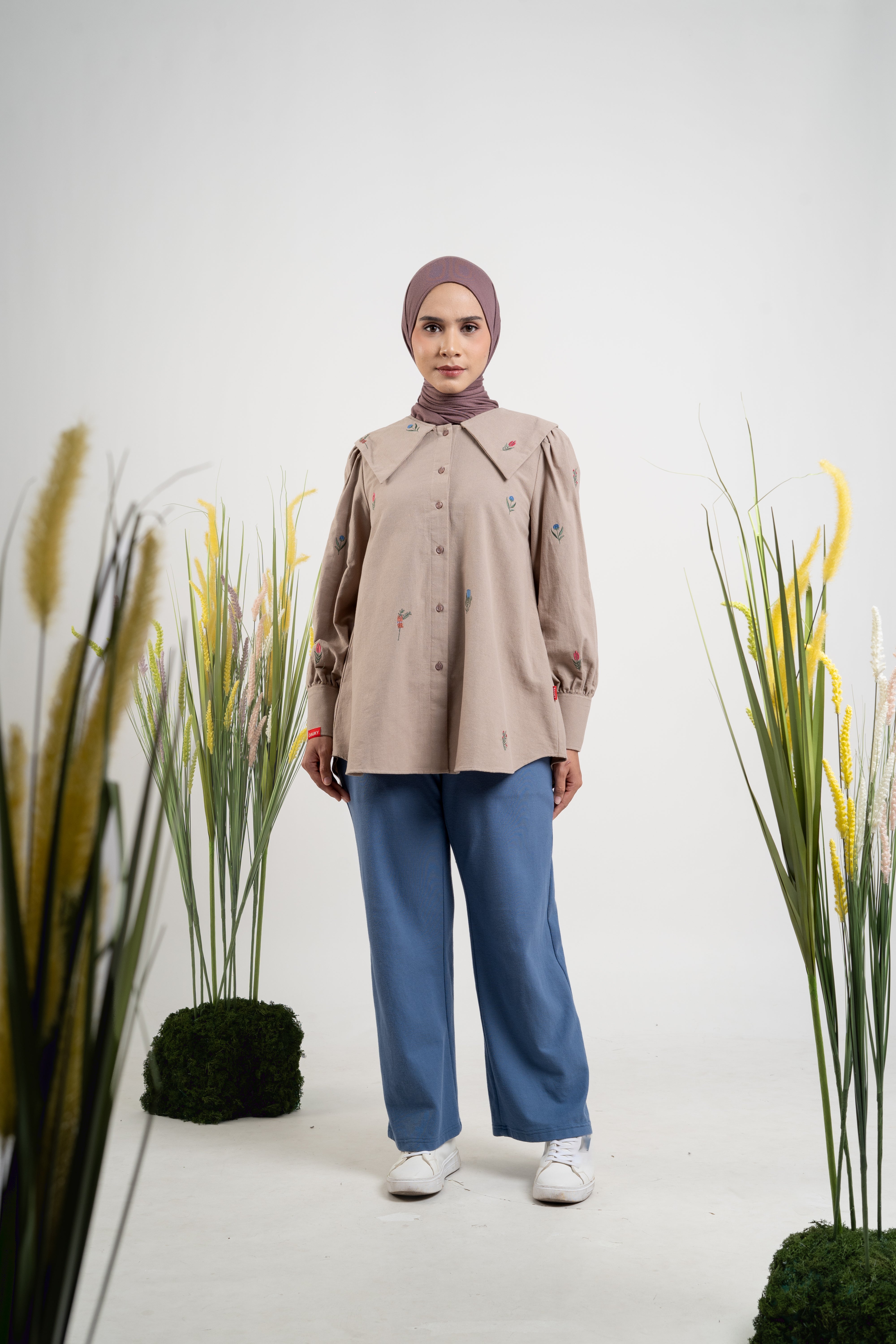 M Tunic Flower Melbourne - Khaky