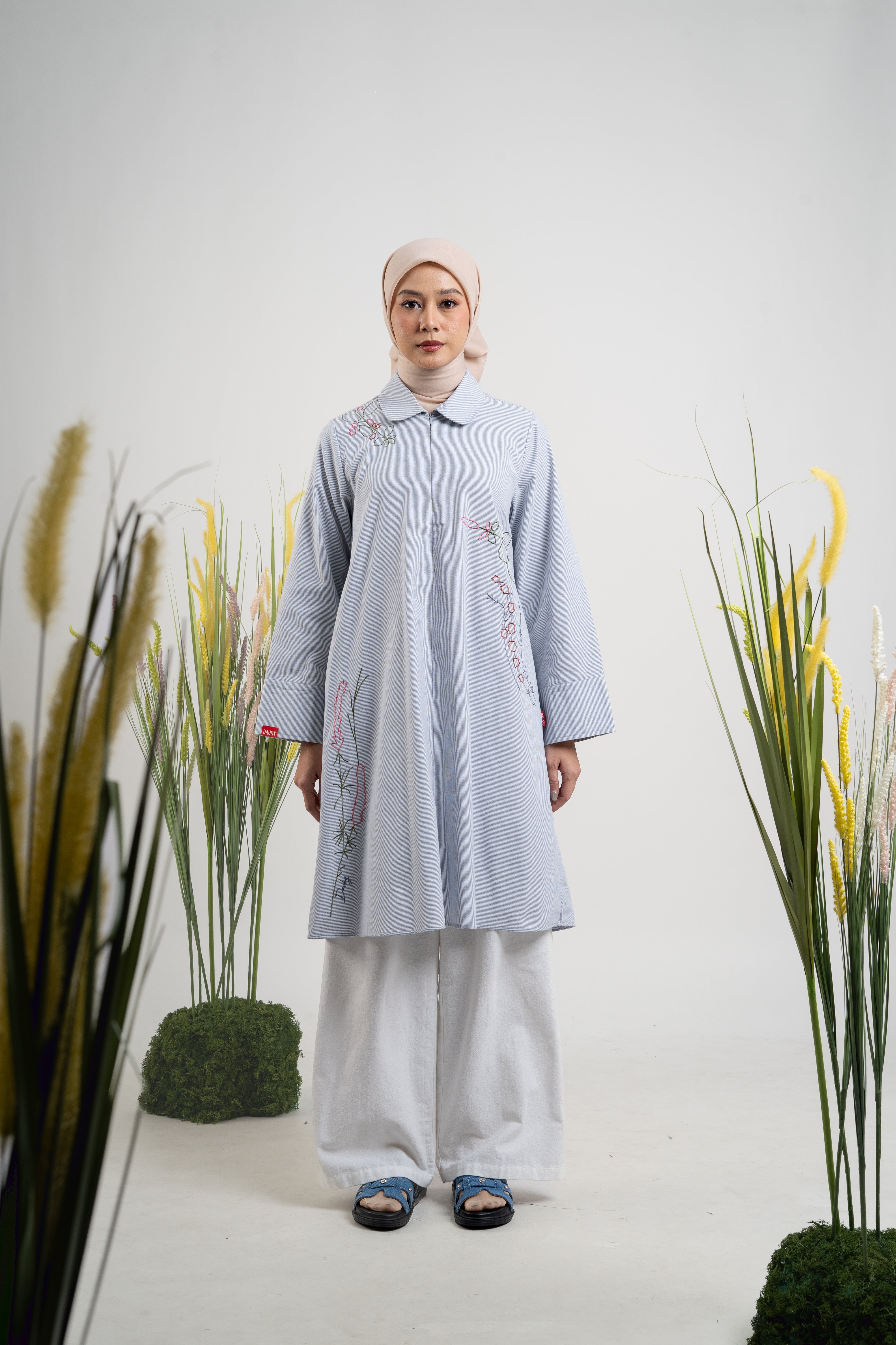 L Tunic Wild Flower - Silver Grey