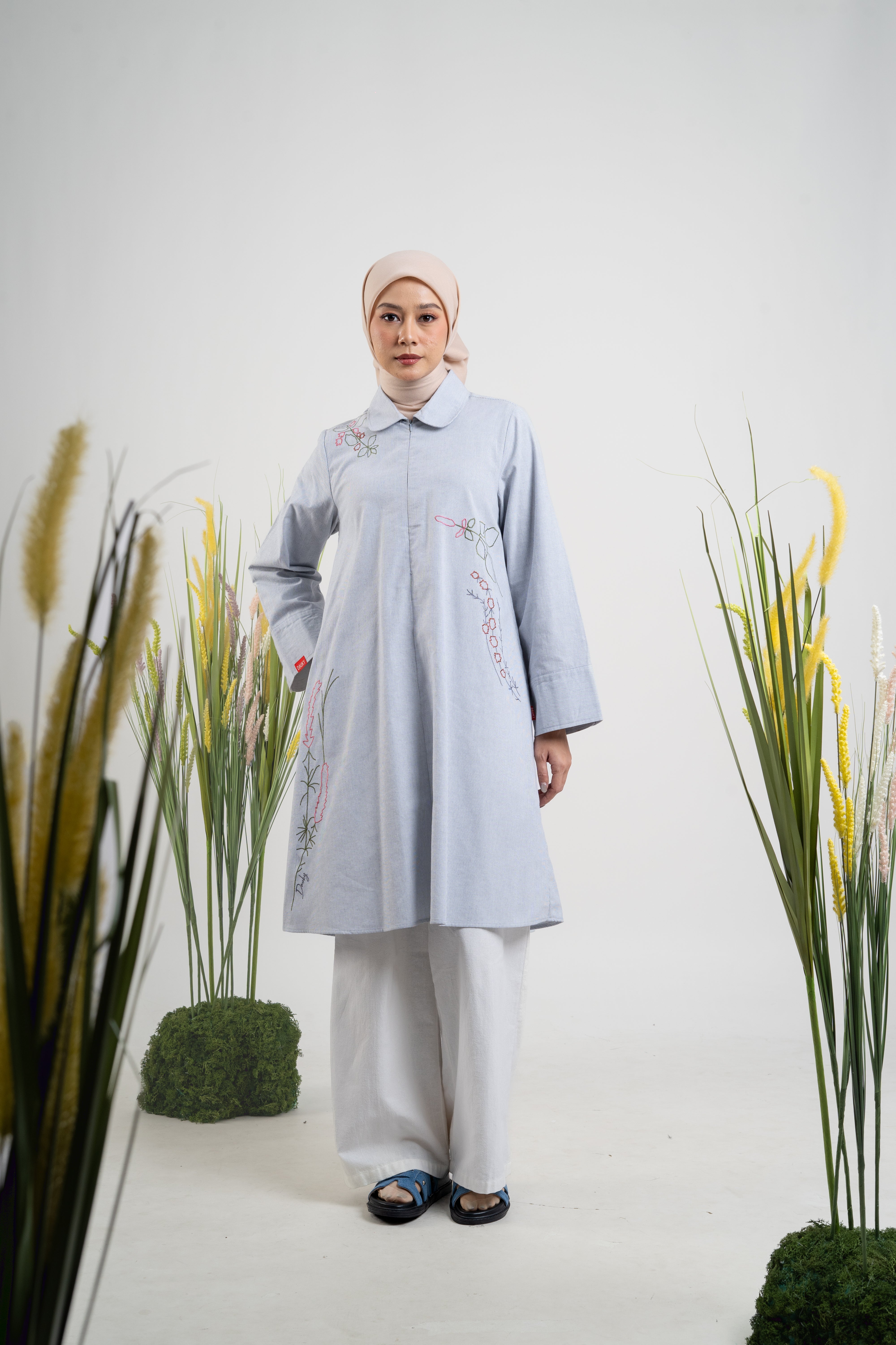 L Tunic Wild Flower - Silver Grey