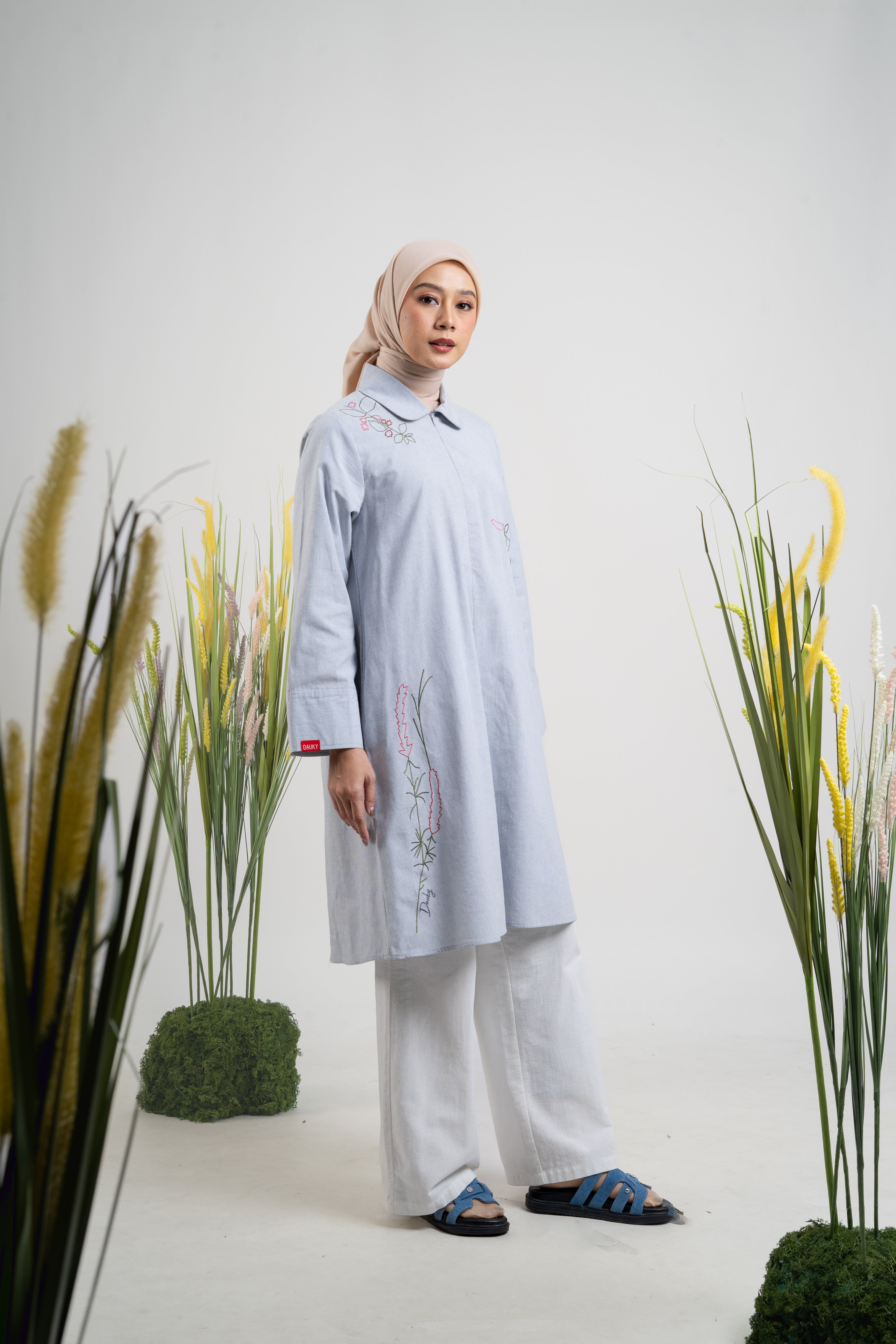 L Tunic Wild Flower - Silver Grey