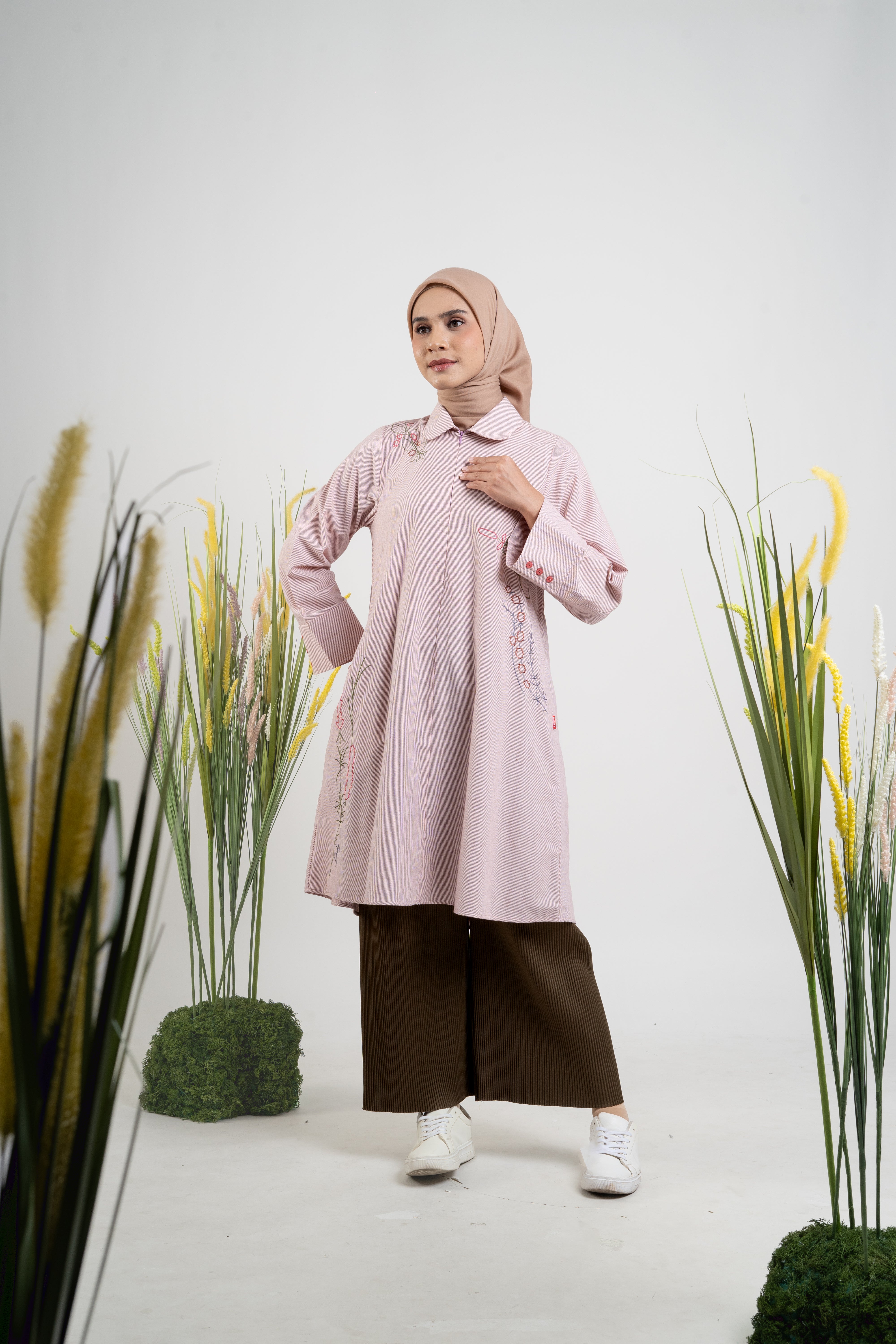 L Tunic Wild Flower - Dusty Pink