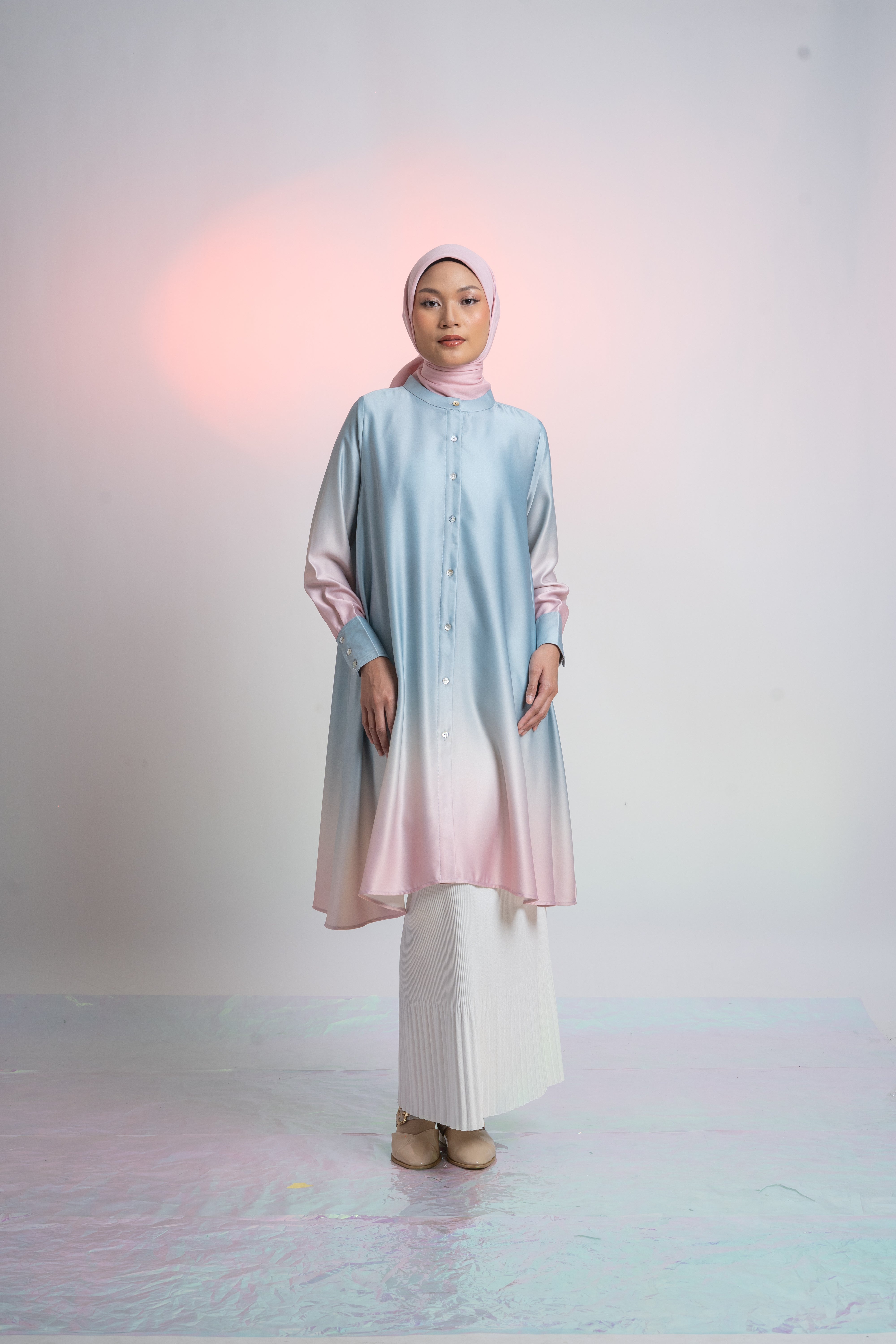 L Tunic Basic Ombre - Blue