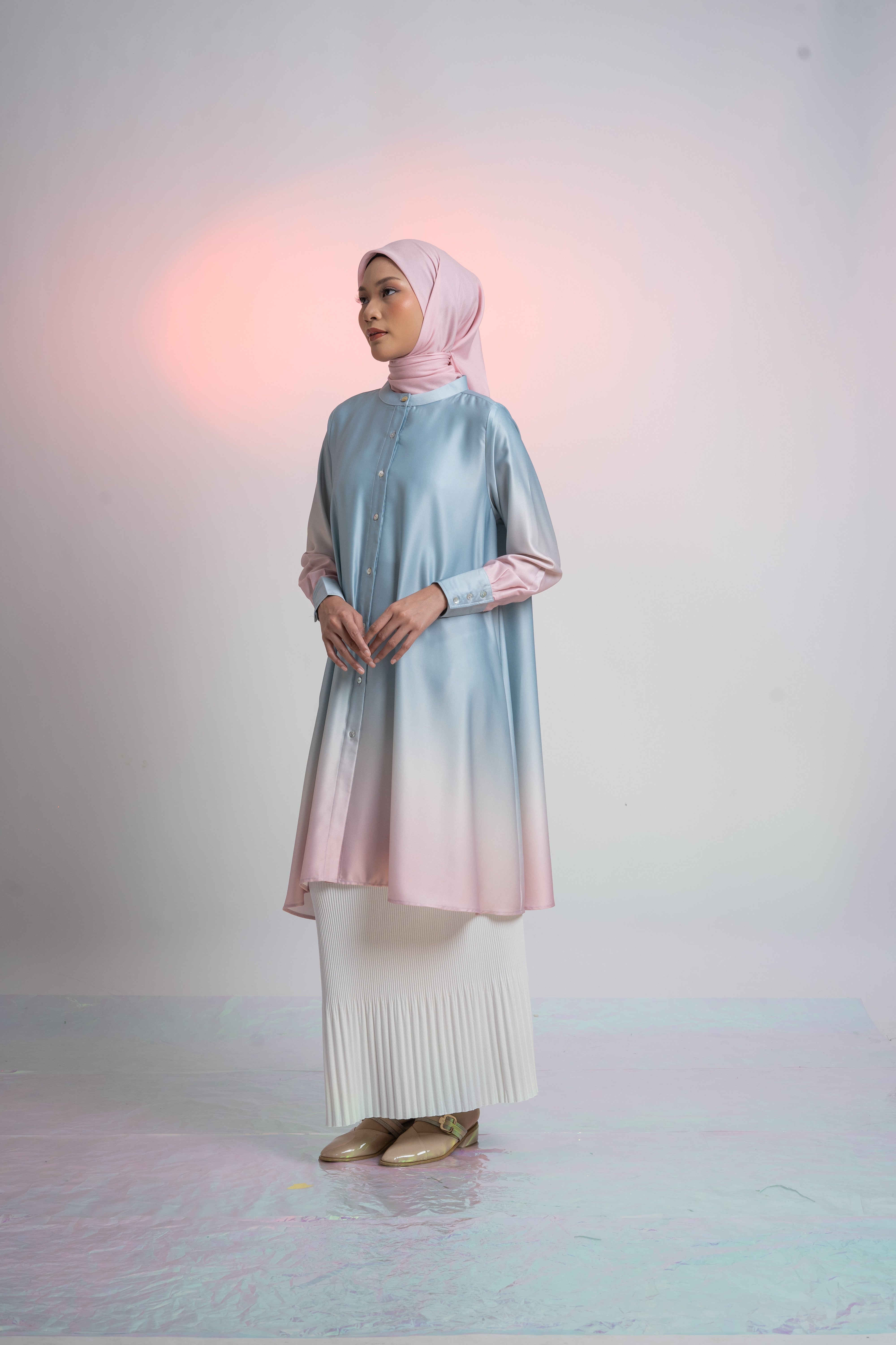 L Tunic Basic Ombre - Blue