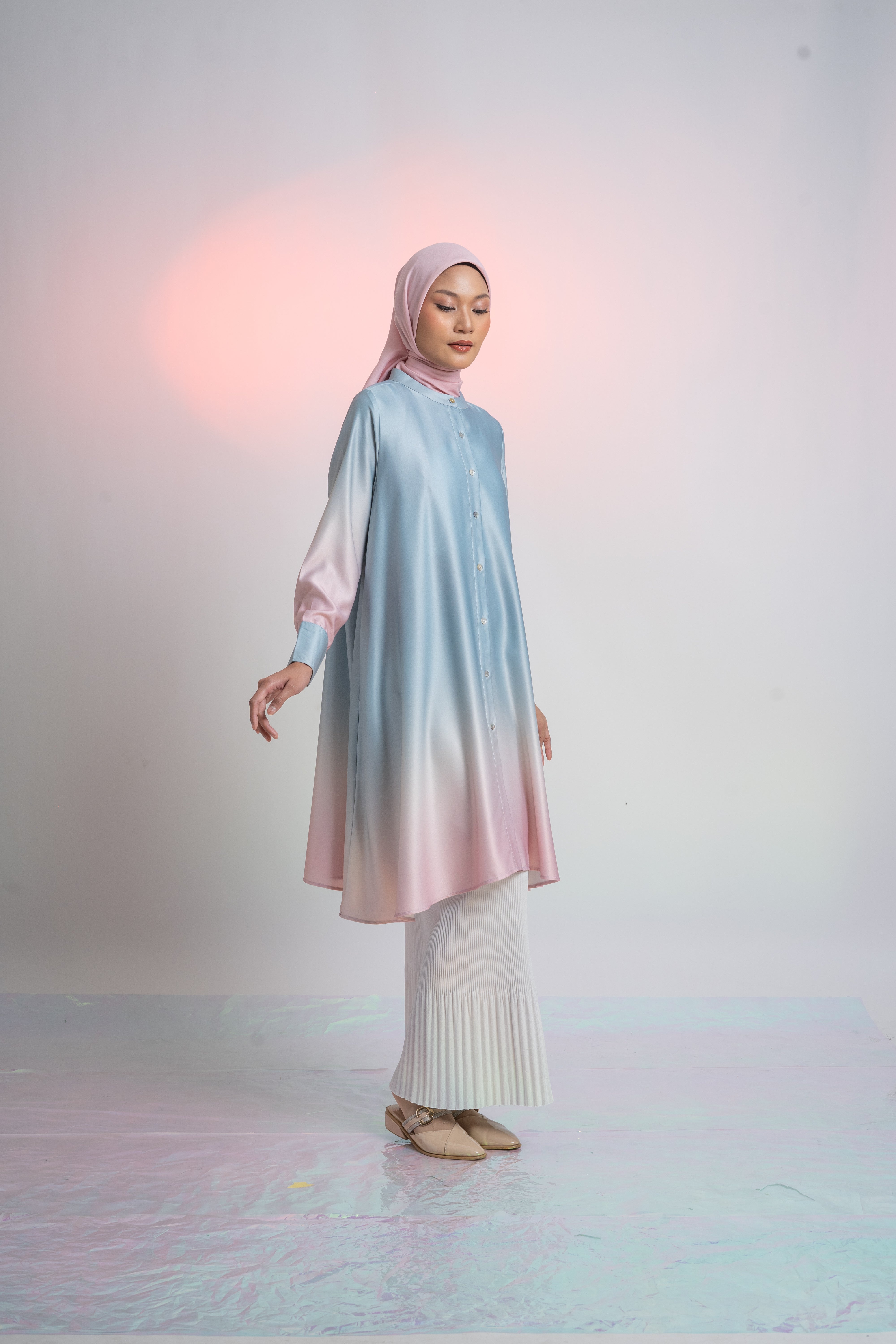 L Tunic Basic Ombre - Blue