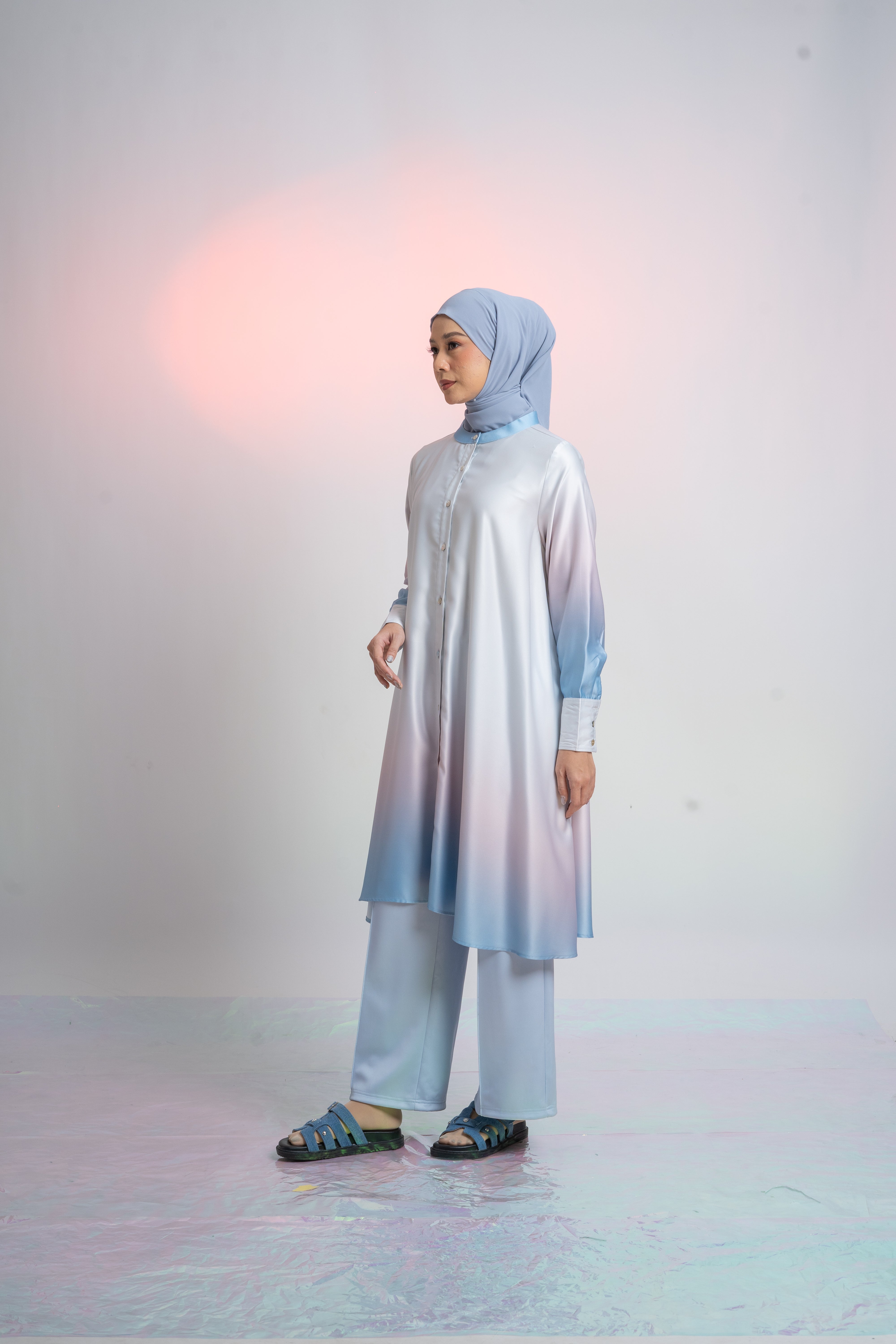 L Tunic Basic Ombre - Silver Grey