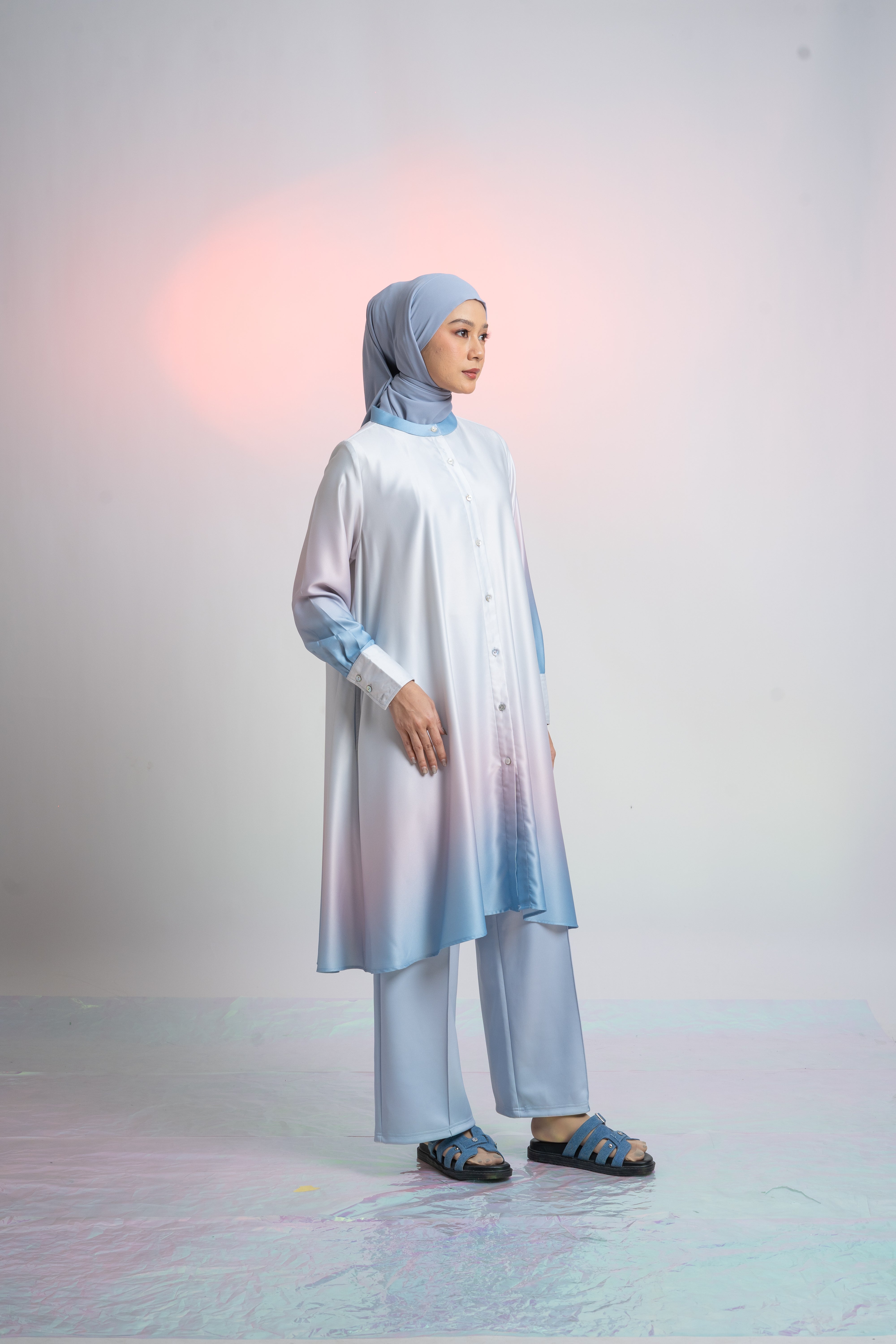 L Tunic Basic Ombre - Silver Grey