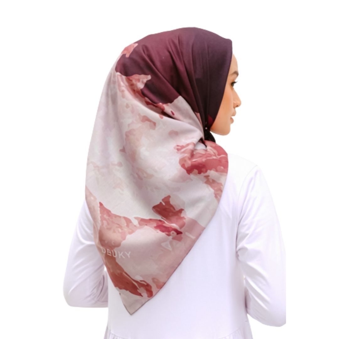 DAUKY Watercolor Hijab Segiempat Watercolor Scarf