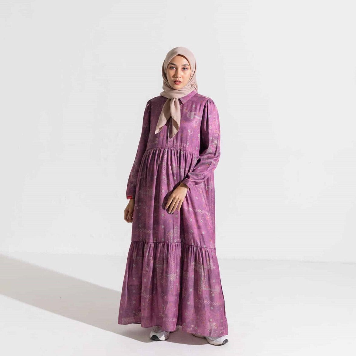 Dress Wanita Muslim Dauky Gamis L Dress Bohe Series - Burgundy