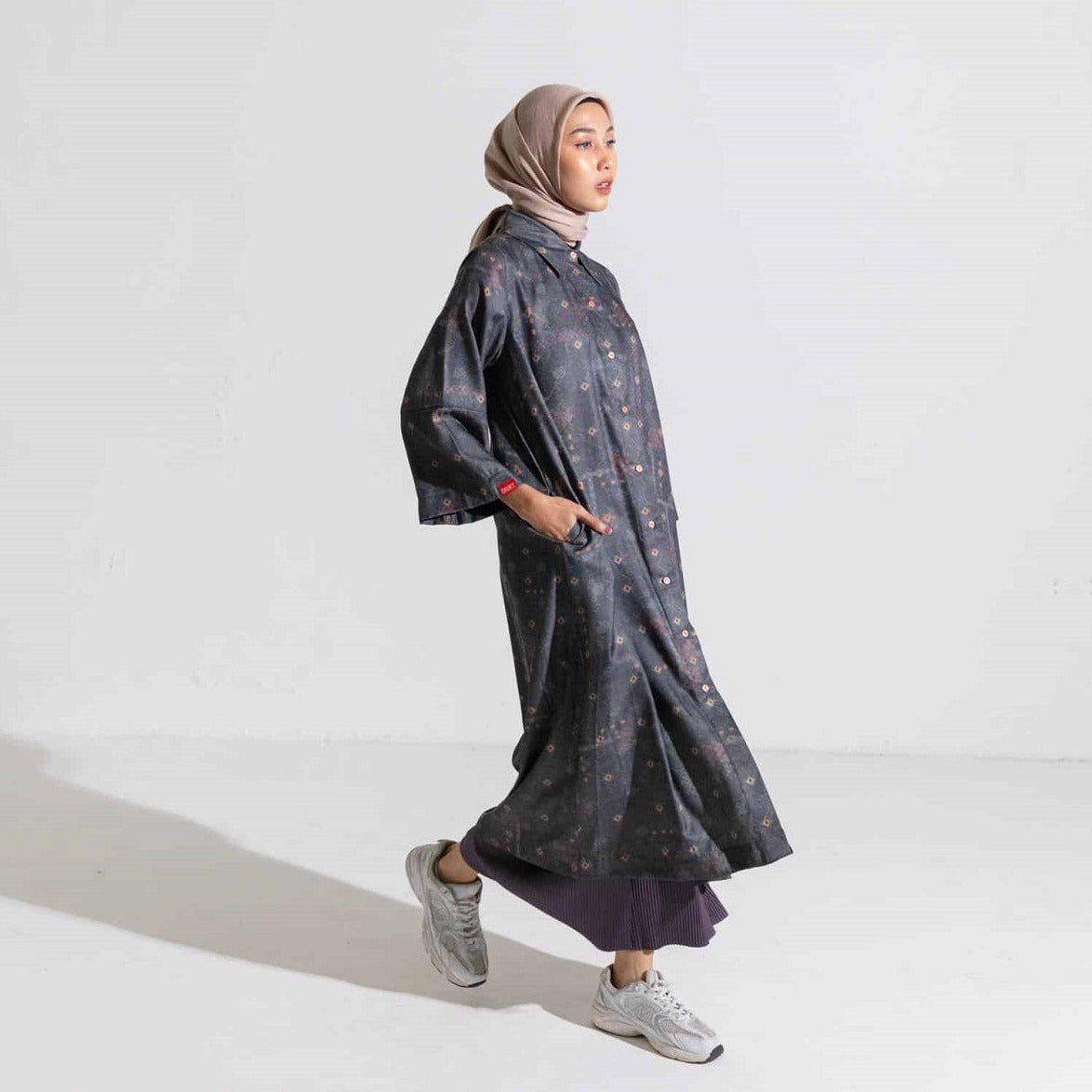 Dress Wanita muslim Dauky Gamis M Dress Bohe Series - Darkgrey