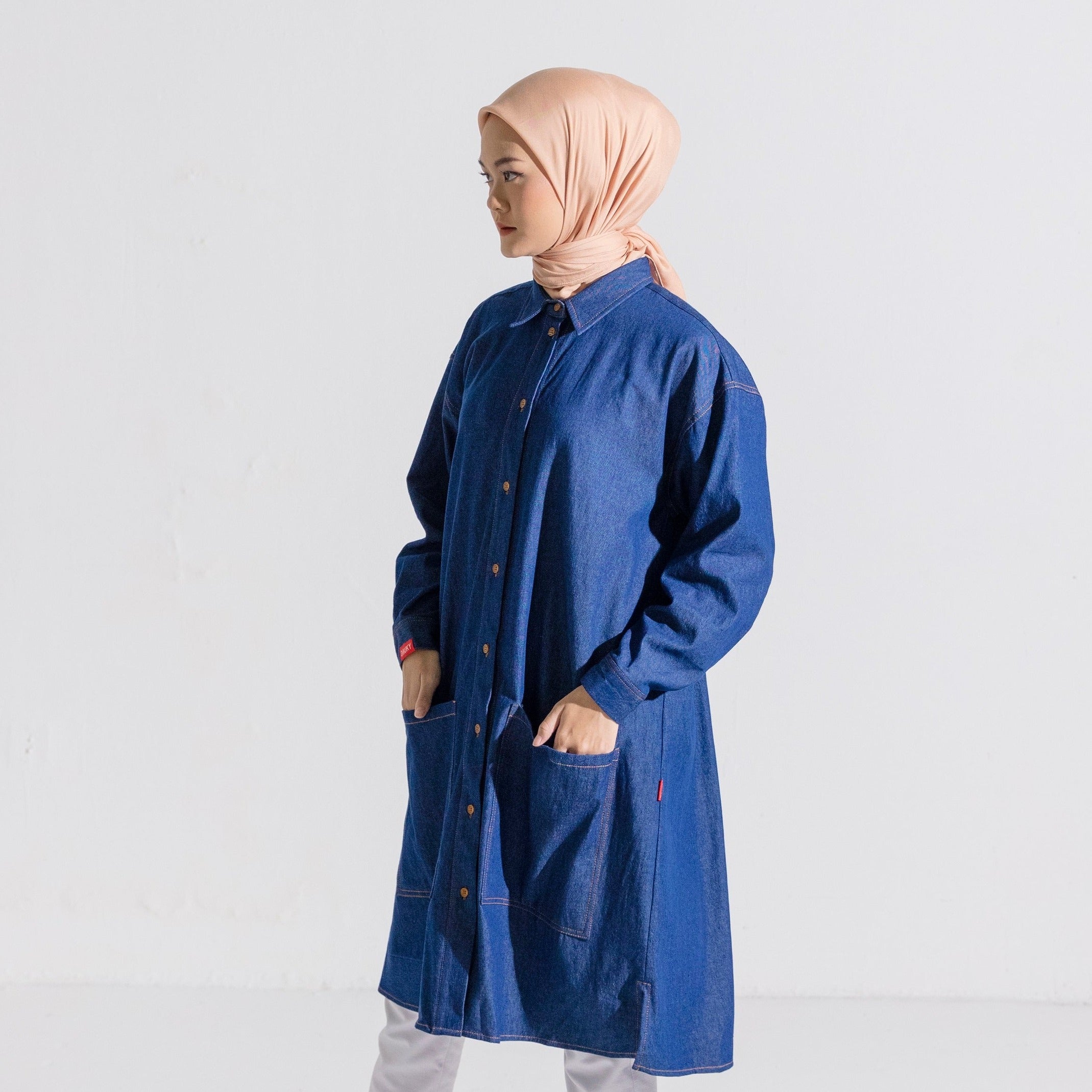 L Tunic Denim - Biru Tua