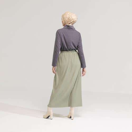 DAUKY Bawahan Rok Long Skirt Hyget - Sage Green