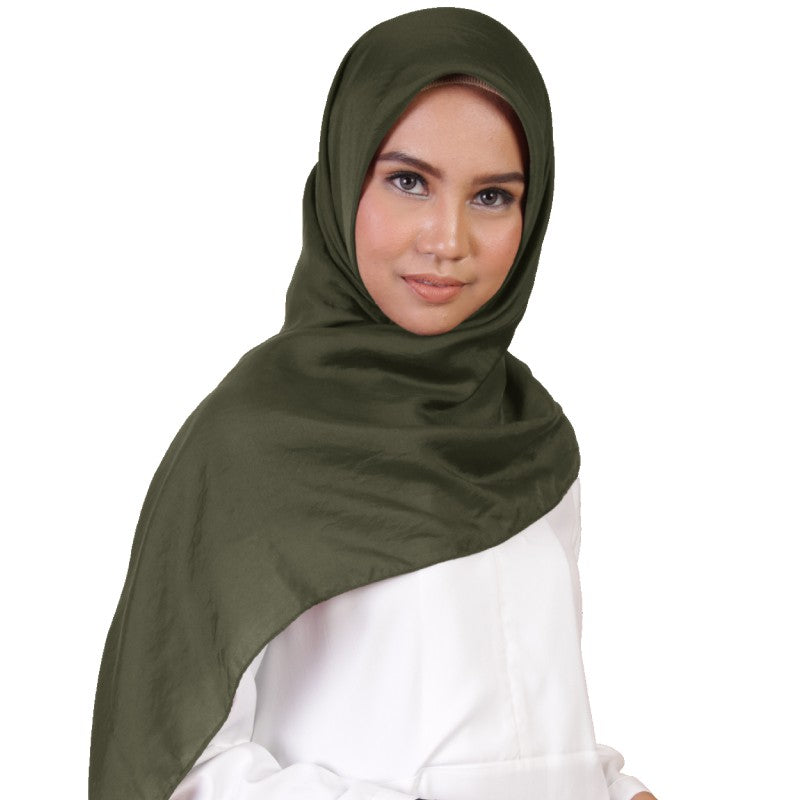 Dauky Hijab Segiempat Kerudung Monza Scarf - Army