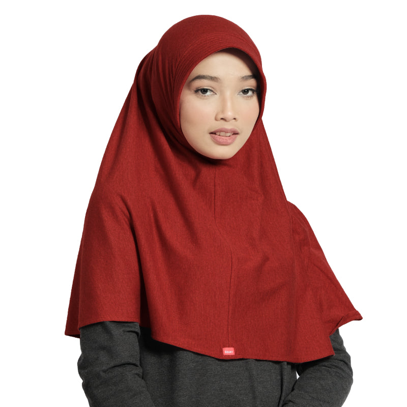 Dauky Hijab Bergo Jilbab Instant Basic Polos Kaos Riri - Maroon
