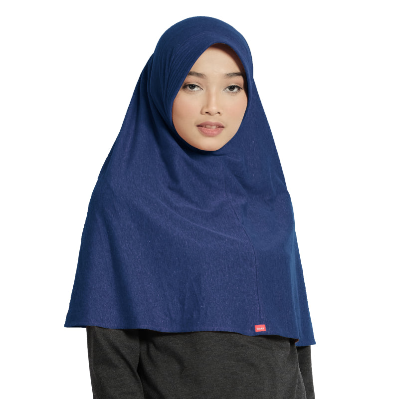 Dauky Hijab Bergo Jilbab Instant Basic Polos Kaos Riri  - Navy