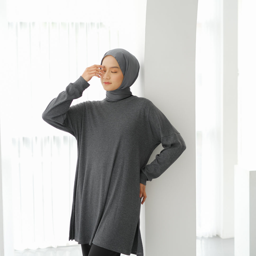 Dauky Atasan Wanita M Tunik Lacos Active Tunic Collection - Dark Grey