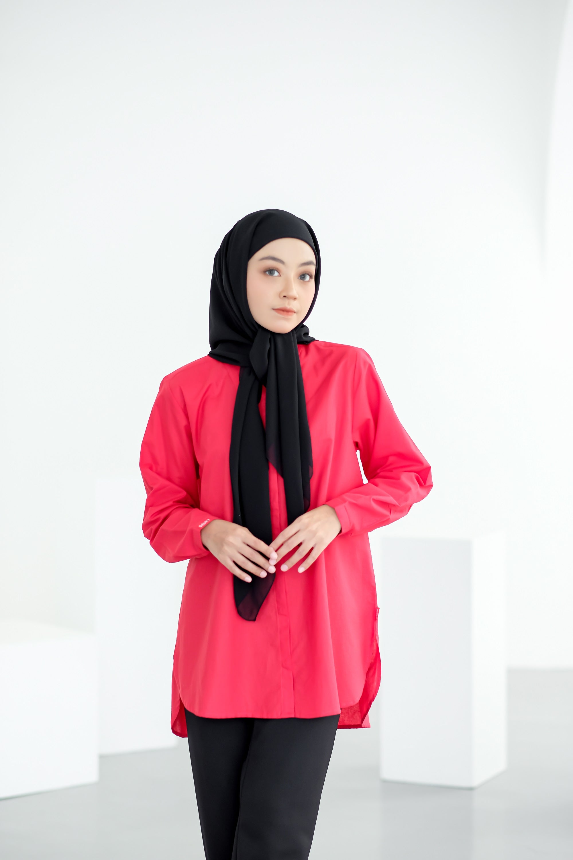 M Tunik Basic Katun Paris - Merah