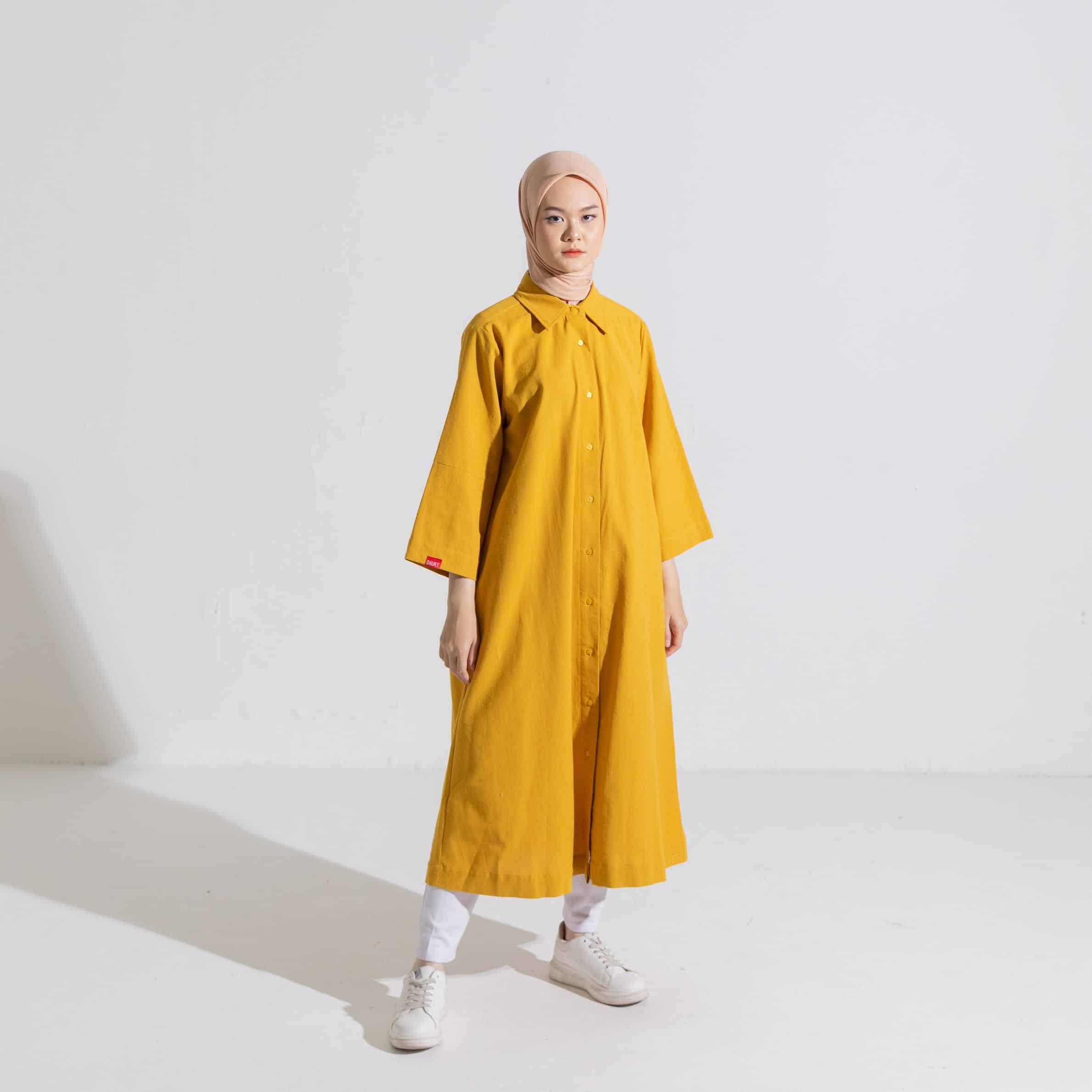 M Dress Linen - Mustard