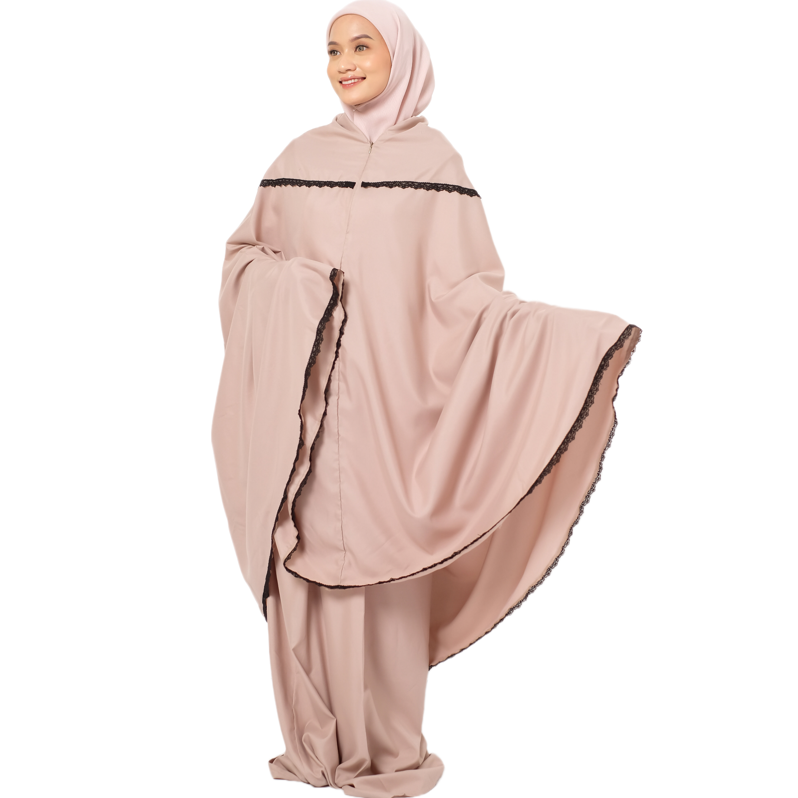 Dauky Mukena Travel Two In One - Nude