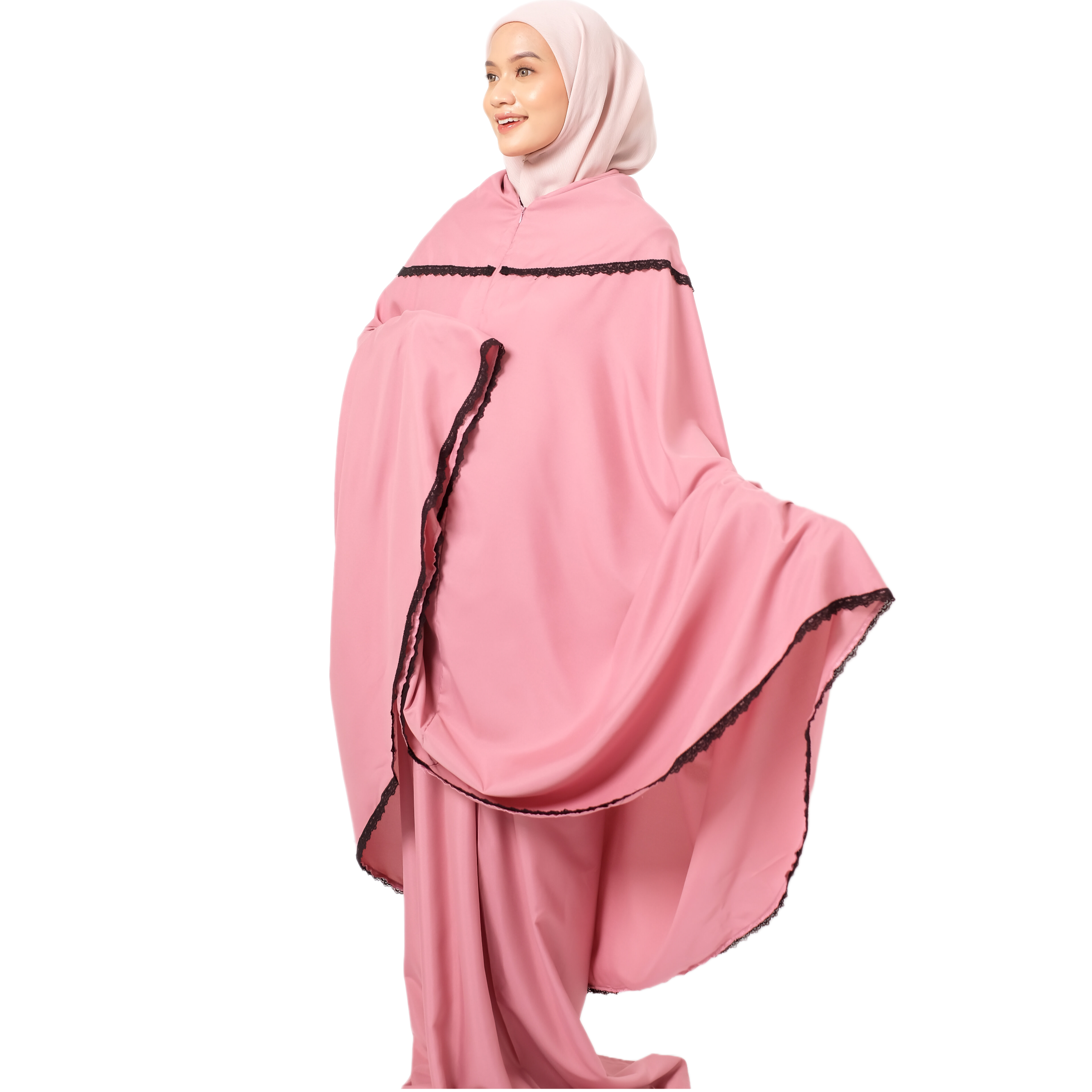 Dauky Mukena Travel Two In One - Pink