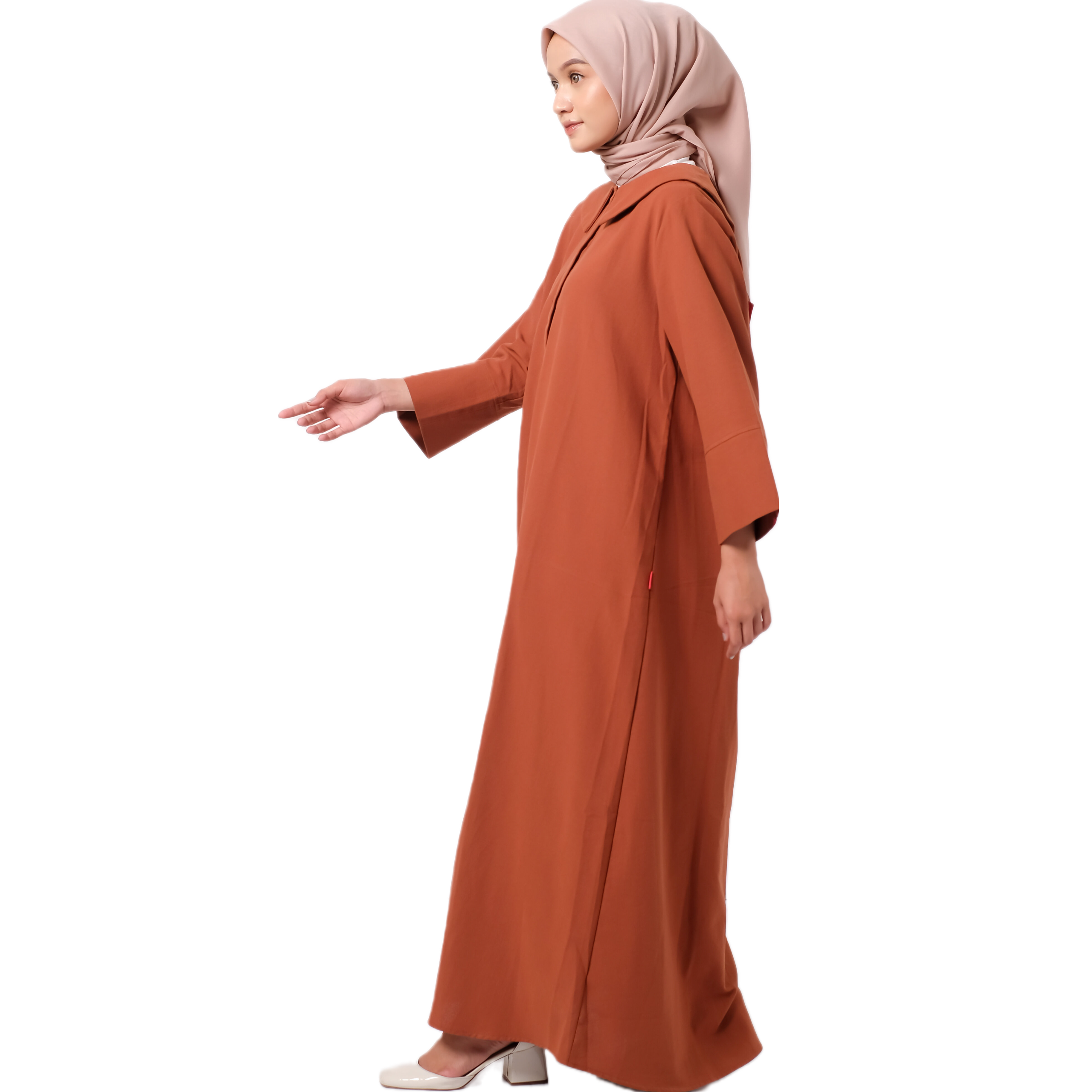 Dauky Dress Wanita L Dress Linen Rami - Coklat