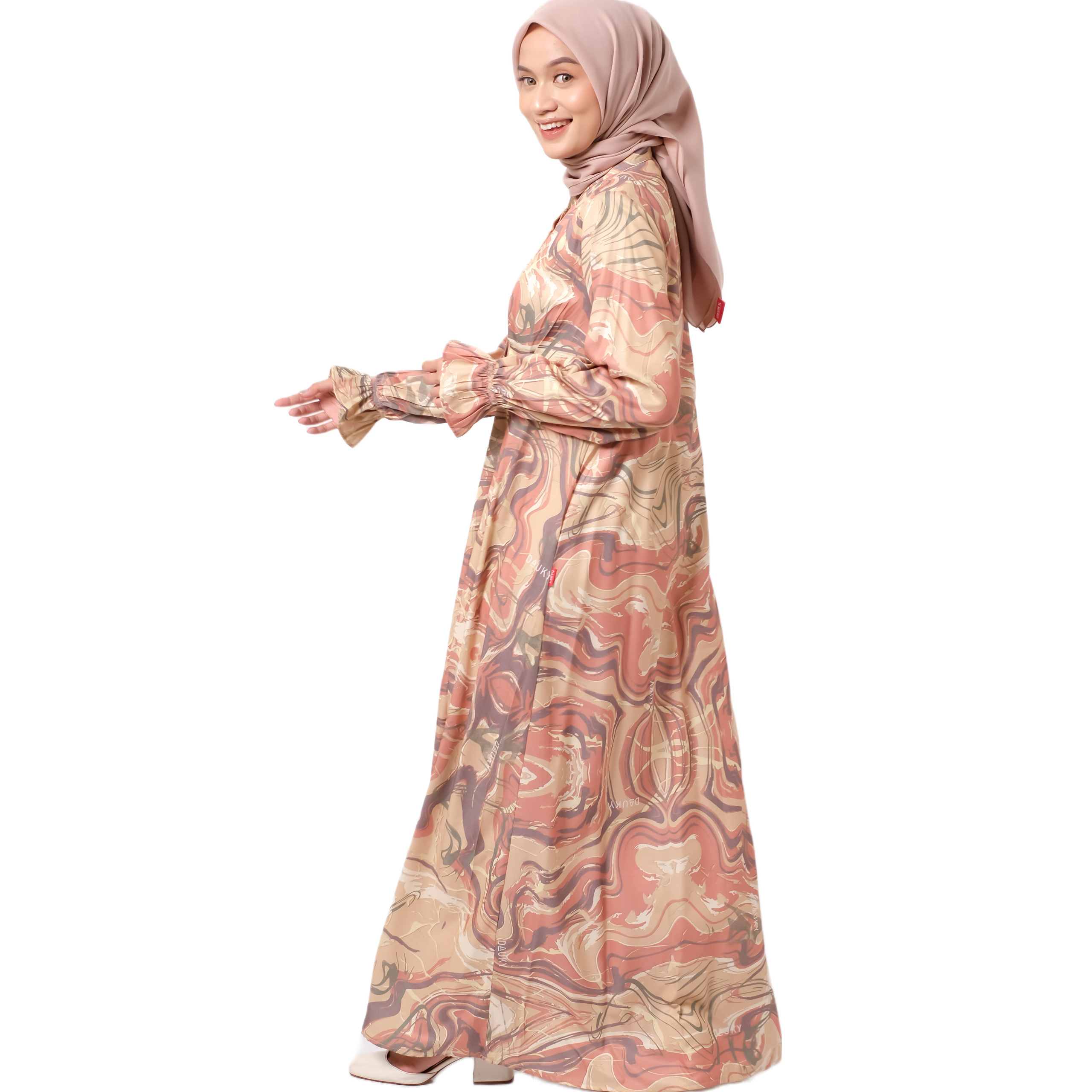 Dauky Gamis Wanita L Dress Marble - Kuning